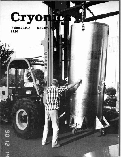 Cryonics magazine cover, 1991