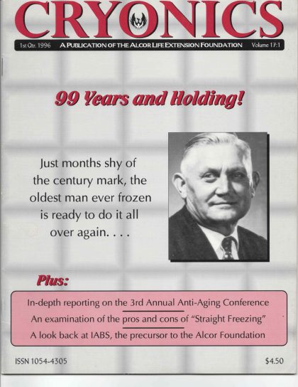 Cryonics magazine cover, 1996