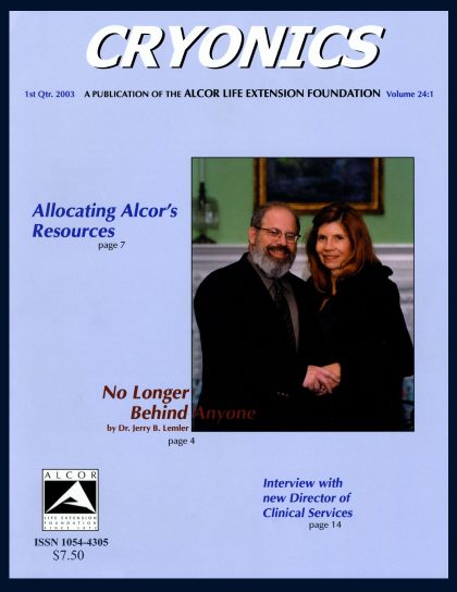 Cryonics magazine cover, 2003