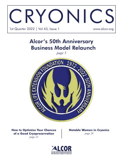 Cryonics magazine cover, 2022